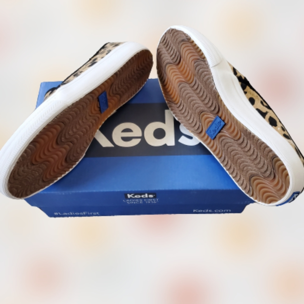 Keds leopard animal print slip on canvas sneaker, 6, brown - Picture 12 of 12